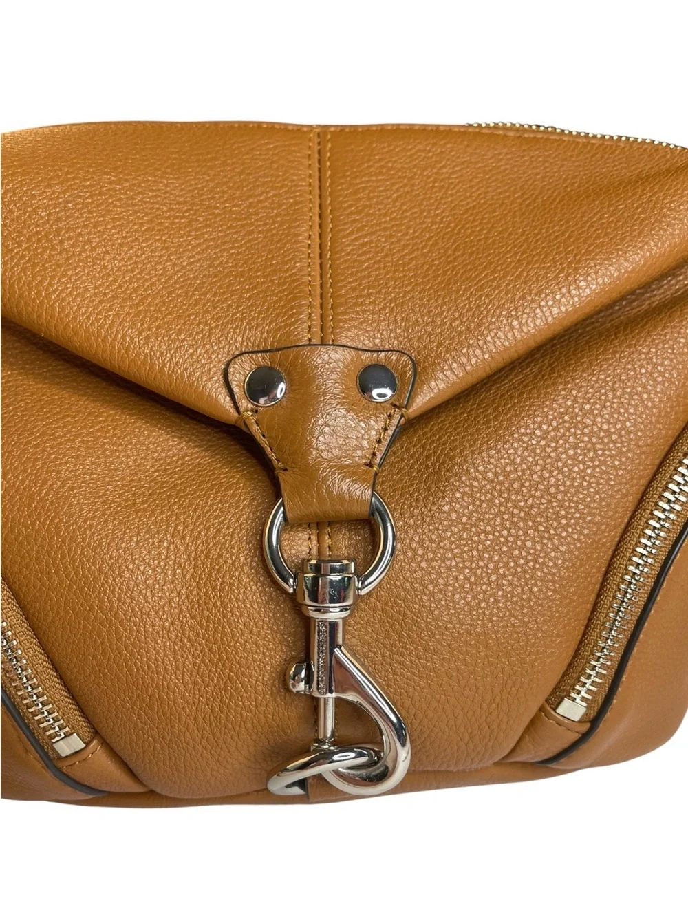 Rebecca Minkoff Small Julian Crossbody Bag Tan Silver Hardware Boho